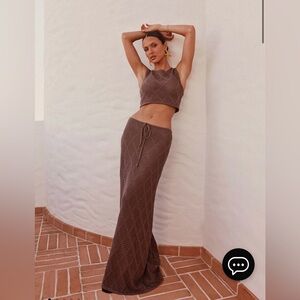 NWT Peppermayo - Santonio Crochet Maxi Skirt - Chocolate